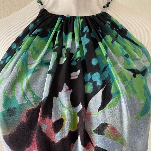 Vintage 90’s Floral Halter Dress | Glam Grunge Festival Dress - Picture 3 of 9